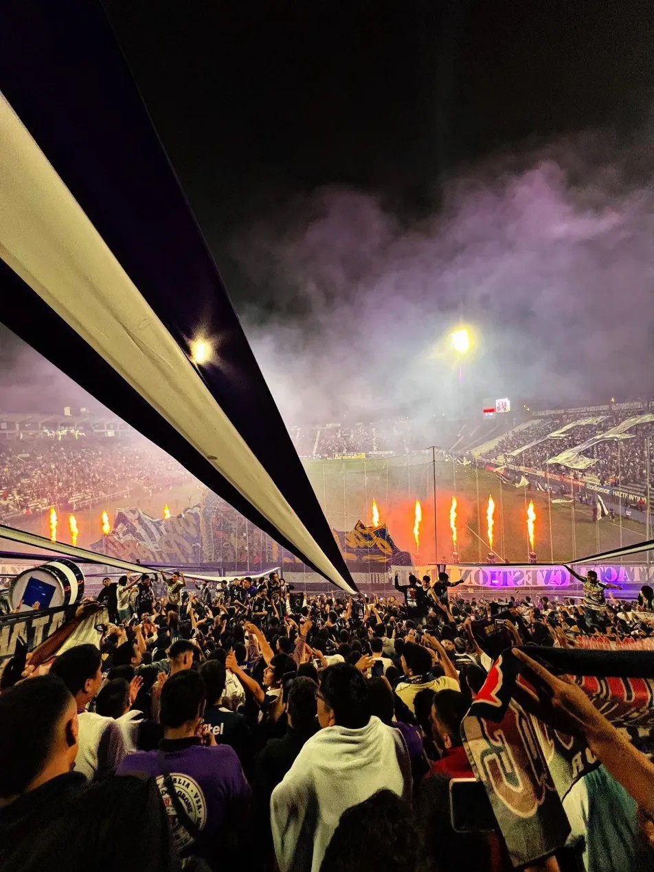 Alianza Lima football fans celebrating at Estadio Alejandro Villanueva in Lima, Peru